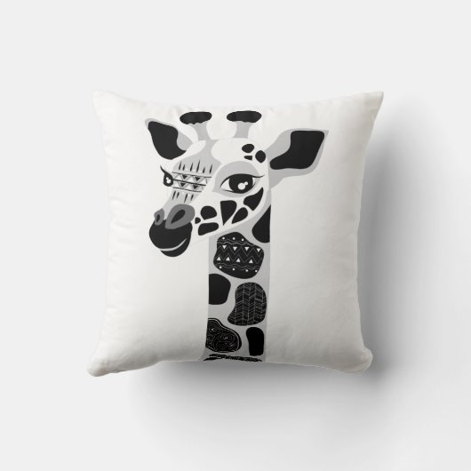 動物園動物の白黒キリンの装飾用クッション クッション (裏面)