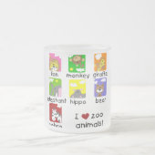 動物園動物のTシャツおよびギフト フロストグラスマグカップ (中央)