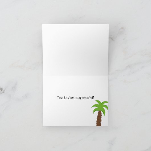 動物園動物は感謝していしています サンキューカード (内部)