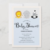 動物園動物ベビーシャワー招待状 招待状 (正面)