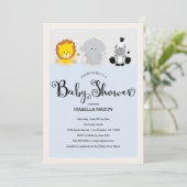 動物園動物ベビーシャワー招待状 招待状 (スタンド正面)