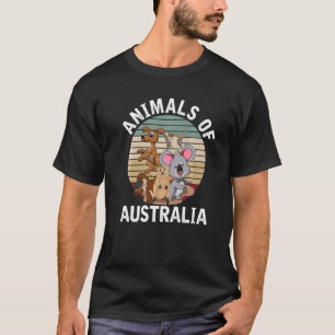 動物園動物レトロオーストラリア Tシャツ