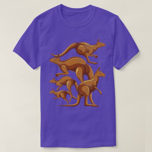 動物園動物愛好家オーストラリア有袋性カンガルー Tシャツ (デザイン正面)