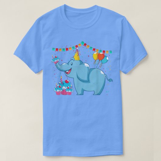 動物園動物愛好家子供の誕生日パーティーかわいいアフリカE Tシャツ (デザイン正面)