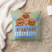 動物園動物、まぐさ桶、ベビーの枕 クッション (ブランケット)