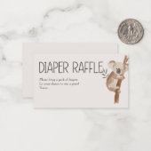 動物園子供部屋動物赤ちゃんシャワーおむつラッフル ノートカード (正面/裏面インサイチュ)