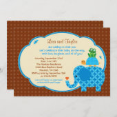 動物園男の赤ちゃんシャワー招待状 招待状 (正面/裏面)