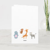 動物園:かわいい野生動物カスタムの誕生日カード シーズンカード (裏面)