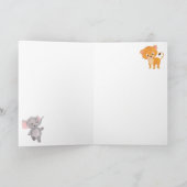 動物園:かわいい野生動物カスタムの誕生日カード シーズンカード (内部)
