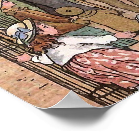 「動物園」のヴィンテージイラストレーション ポスター (角)