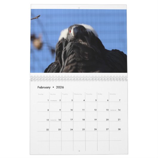 動物園 カレンダー (2月 2026)