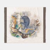 動物園,動物,かわいい,動物,自然,野生動物の子供 フリースブランケット (正面(横))