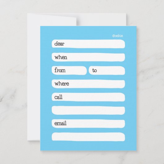 動物園 – 招待状 (裏面)