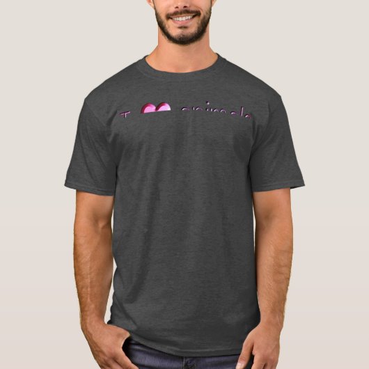動物大好き フォント ピンク フレンズ Tシャツ (正面)