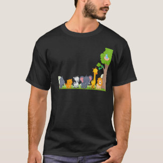 動物大好き!ライオン+キリン+象の仲間たち Tシャツ