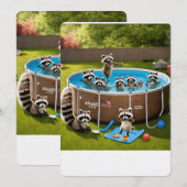 動物大脱走：プールパーティ 招待状 (正面/裏面)