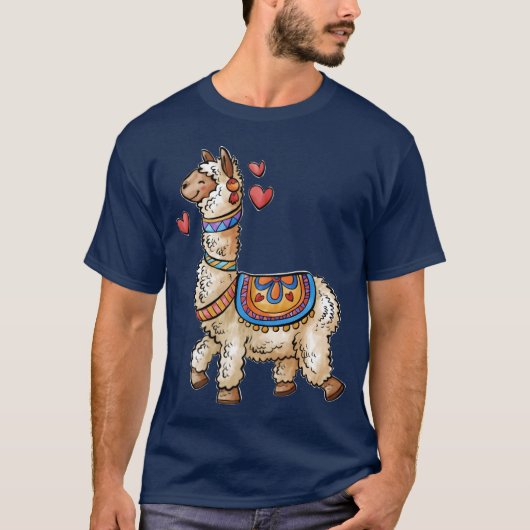 動物好きな友達のためのラマ Tシャツ (正面)