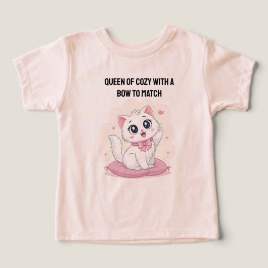 動物好きな子供のためのかわいい猫のグラフィックTシャツ (デザイン正面)