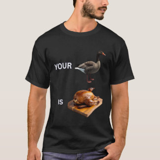 動物好きのためのユーモアあふれるガチョウのパロディデザイン Tシャツ