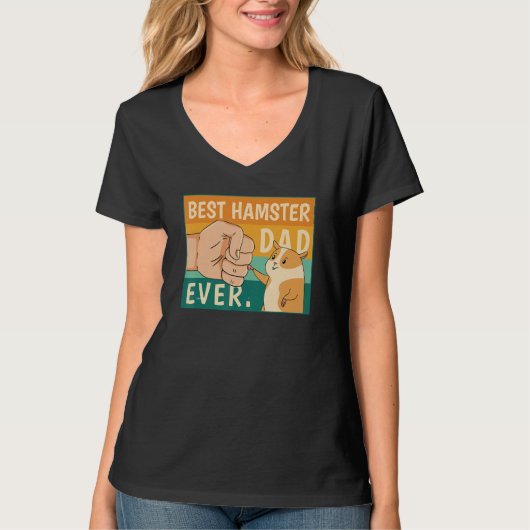 動物好きのための世界一のハムスターパパのコスチューム Tシャツ (正面)