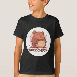 動物好きの可愛い魅力的ウッドチャックの衣装 Tシャツ