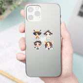 動物好きの女の子 シール (スマートフォン)