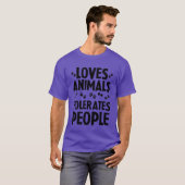 動物好き+人許容 少年 レトロ Tシャツ (正面フル)
