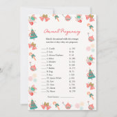 動物妊娠ゲームクリスマスベビーシャワーカード シーズンカード (正面)