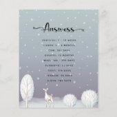 動物妊娠冬の赤ちゃんシャワーゲーム (裏面)