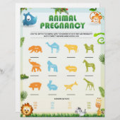 動物妊娠赤ちゃんシャワーゲーム[動物テーマ] レターヘッド (正面/裏面)