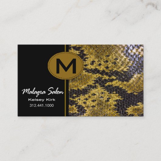 動物学のSnakeskinの名刺のテンプレート 予約カード (正面)