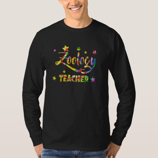動物学教師 タイ染め 新学期 ありがとう Tシャツ (正面)