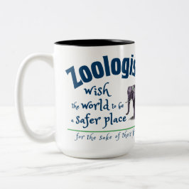 動物学者は世界がより安全な場所になることを願っている ツートーンマグカップ