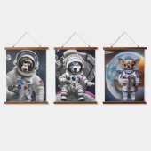 動物宇宙飛行士ぶら下がったのタペストリー 吊り下げ型タペストリー (トリプル)