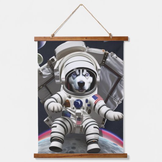 動物宇宙飛行士ぶら下がったのタペストリー 吊り下げ型タペストリー (正面2)