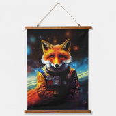 動物宇宙飛行士宇宙ウォーク,宇宙,宇宙,キツネ 吊り下げ型タペストリー (正面)