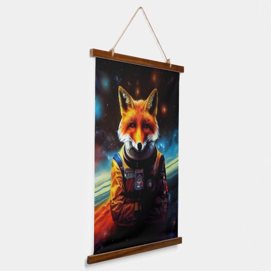 動物宇宙飛行士宇宙ウォーク,宇宙,宇宙,キツネ 吊り下げ型タペストリー (傾斜あり)