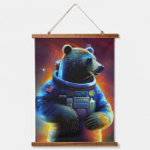 動物宇宙飛行士宇宙ウォーク,宇宙,宇宙,クマ 吊り下げ型タペストリー (正面)