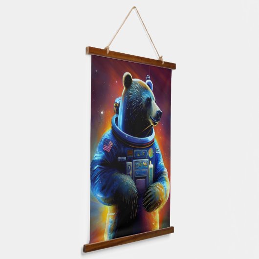 動物宇宙飛行士宇宙ウォーク,宇宙,宇宙,クマ 吊り下げ型タペストリー (傾斜あり)