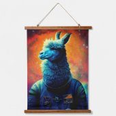 動物宇宙飛行士宇宙ウォーク,宇宙,宇宙,ラマ 吊り下げ型タペストリー (正面)
