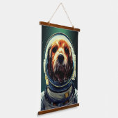 動物宇宙飛行士宇宙ウォーク，宇宙，宇宙，犬 吊り下げ型タペストリー (傾斜あり)