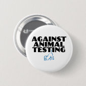 動物実験に対して 缶バッジ (正面&裏面)