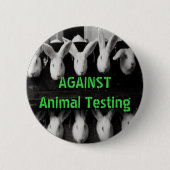動物実験に対する2 1/4"ボタンピン 缶バッジ (正面)