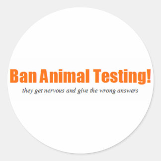 動物実験を禁止！動物おもしろい権利パロディ ラウンドシール