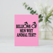 動物実験スローガンを禁止すおもしろいる ポストカード (スタンド正面)