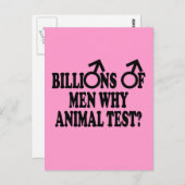 動物実験スローガンを禁止すおもしろいる ポストカード (正面/裏面)