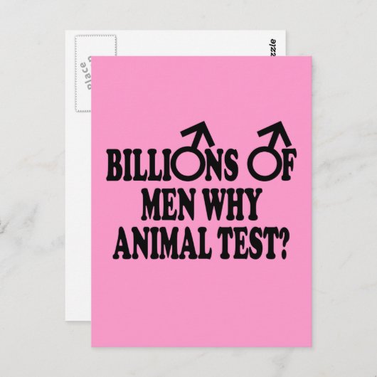 動物実験スローガンを禁止すおもしろいる ポストカード (正面/裏面)