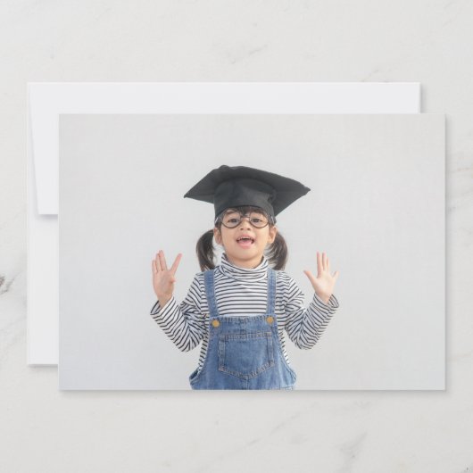 動物幼稚園写真卒業サンキューカード 招待状 (裏面)