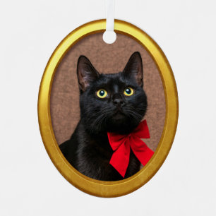 動物形容モダン器金ゴールドカスタマイズ写真オーバル メタルオーナメント