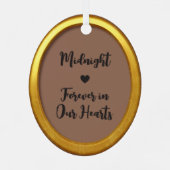 動物形容モダン器金ゴールドカスタマイズ写真オーバル メタルオーナメント (裏面)